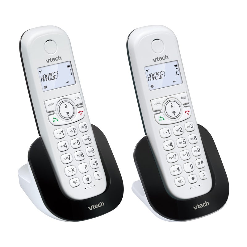 VTech CS1501 DECT Cordless Phone with Call Block, 2 Handsets, Intercom, Landline House Phones, White, Caller ID/Call Waiting, Redial, Handsfree, illuminated Display and Keypad - Image 3