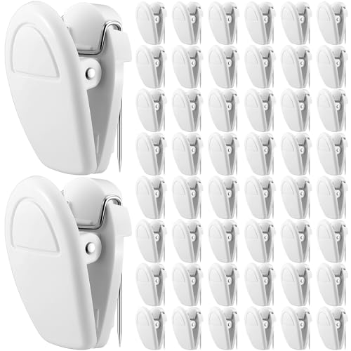 Fullhawl 50 Pcs Plastic Panel Wall Clip Cubicle Clips Office Fabric Panel Wall Cubicle Accessories Hooks Hangers for Photo Frame Picture Notes Memos Office School 40Sheet CapacityWhite - Image 1