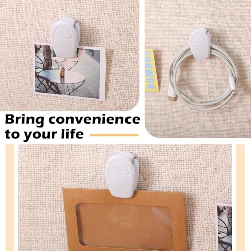 Fullhawl 50 Pcs Plastic Panel Wall Clip Cubicle Clips Office Fabric Panel Wall Cubicle Accessories Hooks Hangers for Photo Frame Picture Notes Memos Office School 40Sheet CapacityWhite - Image 3