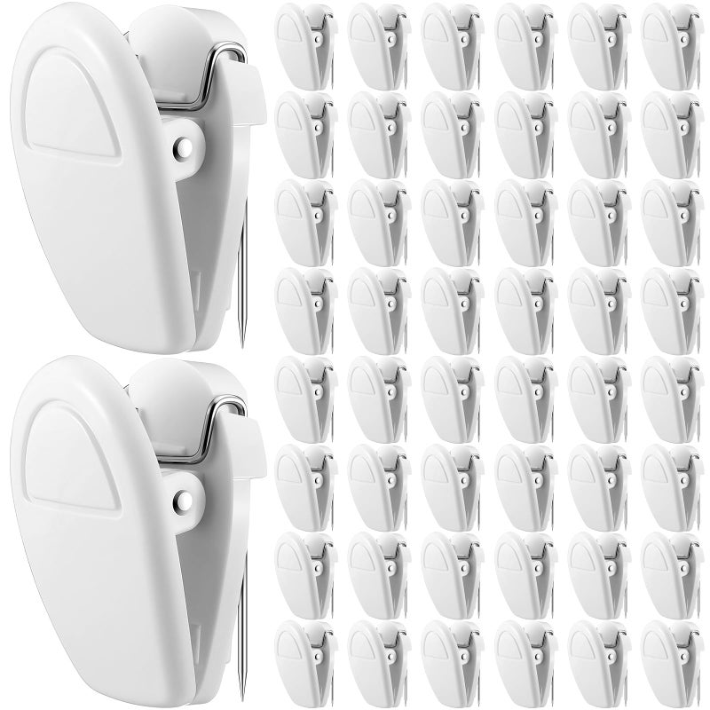 Fullhawl 50 Pcs Plastic Panel Wall Clip Cubicle Clips Office Fabric Panel Wall Cubicle Accessories Hooks Hangers for Photo Frame Picture Notes Memos Office School 40Sheet CapacityWhite - Image 2