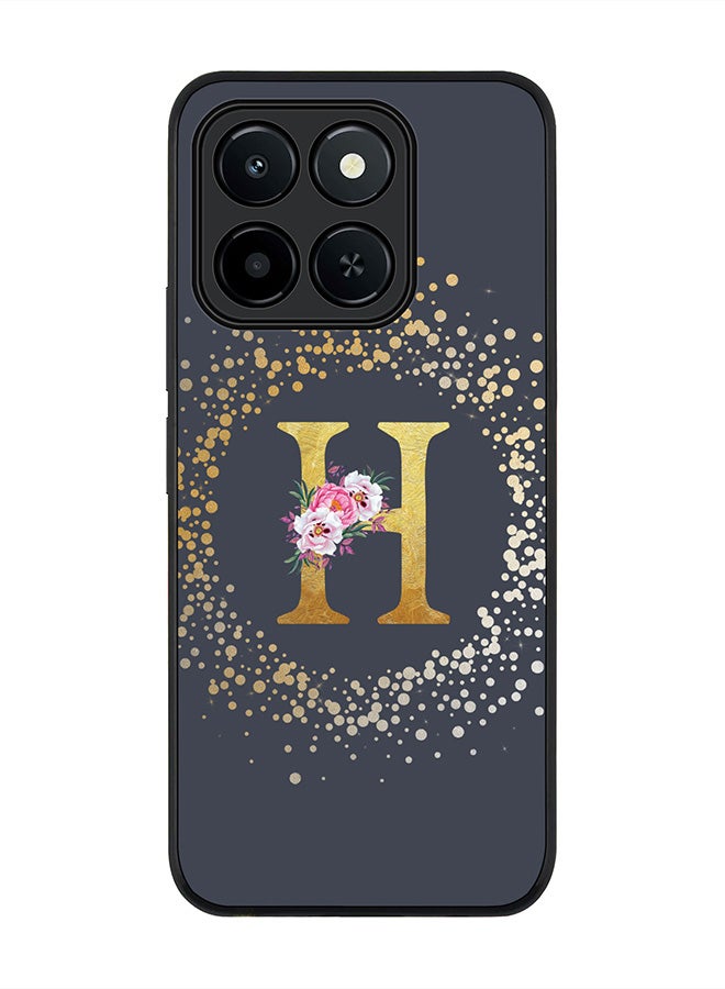 Stylizedd For Honor X6c Case,Slim fit Camera Protection, Shockproof Thin Phone cover  - Custom Monogram Floral - H  (Grey ) - Image 1