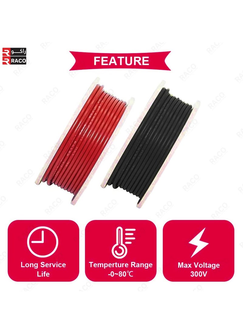 RACO RACO US PRO Tinned Copper Wire – 50M Flexible Silicone Cable for Breadboards, Automotive Use, DIY Projects & Battery Wiring (1.3mm-50Metre(2 Color))  - Image 3