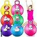Threan 6 Pcs Hopper Ball for Kids 36 18 Inch Unicorn Bouncy Ball with Handle Unicorn Jumping Inflatable Bouncing Hopper Carnival Outdoor Toys for Girls Boys Toddler Children Gifts - Image 2