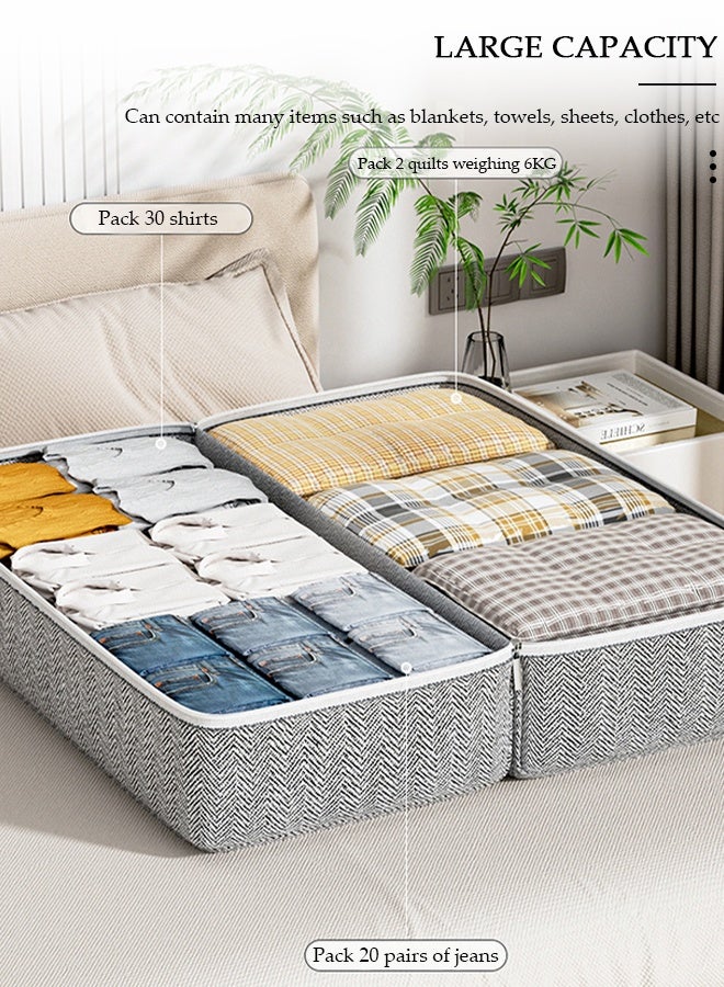 DUNISO 3 Pack Moving Storage Bag with Zipper, Large Capacity Multipurpose Clothes Organizing Storage Bag with Strong Handles, Folding Blanket Storage Bag for Bedroom Closet, Wardrobe, Moving, Quilt Storage - Image 2
