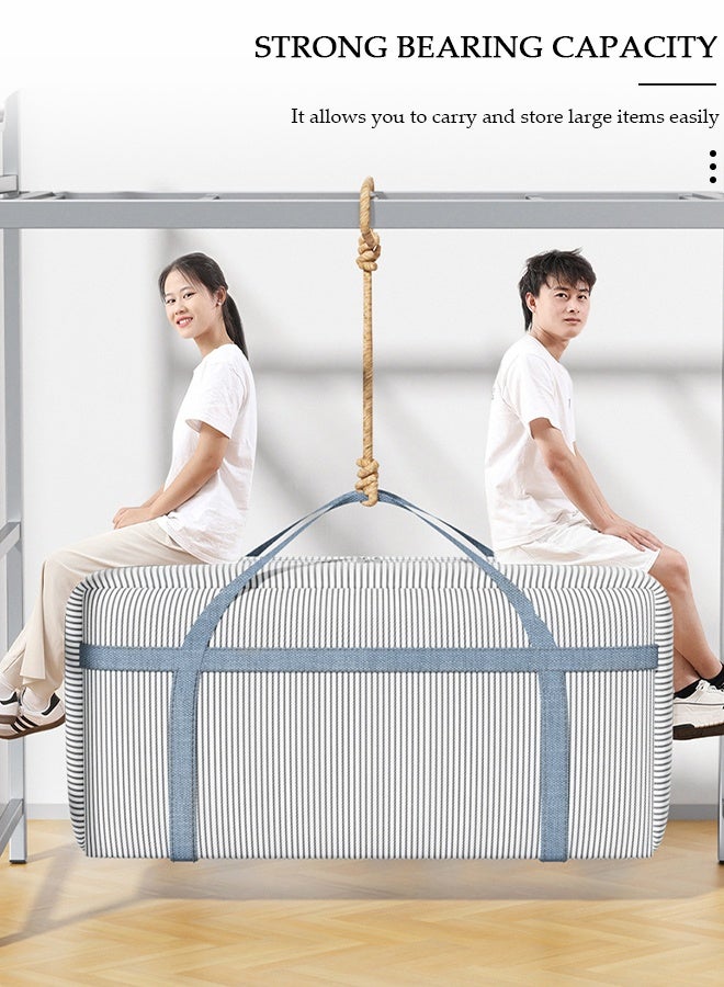 DUNISO حقيبة تخزين متحركة بسحاب 3 عبوات، حقيبة تخزين متعددة الاستخدامات بسعة كبيرة لتنظيم الملابس مع مقابض قوية، حقيبة تخزين بطانية قابلة للطي لغرفة النوم، خزانة الملابس، الانتقال، تخزين اللحاف - Image 3