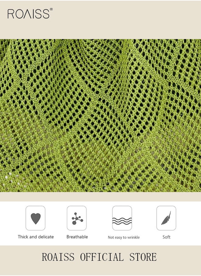 roaiss - Women Knitted Shoulder Bag Solid Color Design Fashionable and Versatile Large Capacity Tote Bag - Image 1