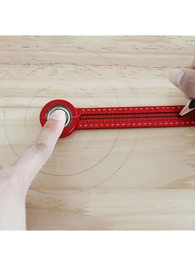 2PCS Woodworking Tools Set Red Blue Marking Ruler Compass Hole Gauge - Image 3