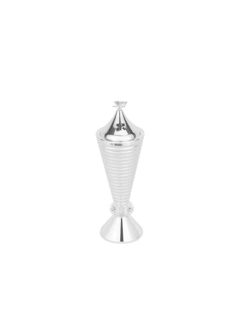 Royalford Incense Burner- RF12333/ Silver-Finish Metal Body, Efficient Airflow Silver - Image 1