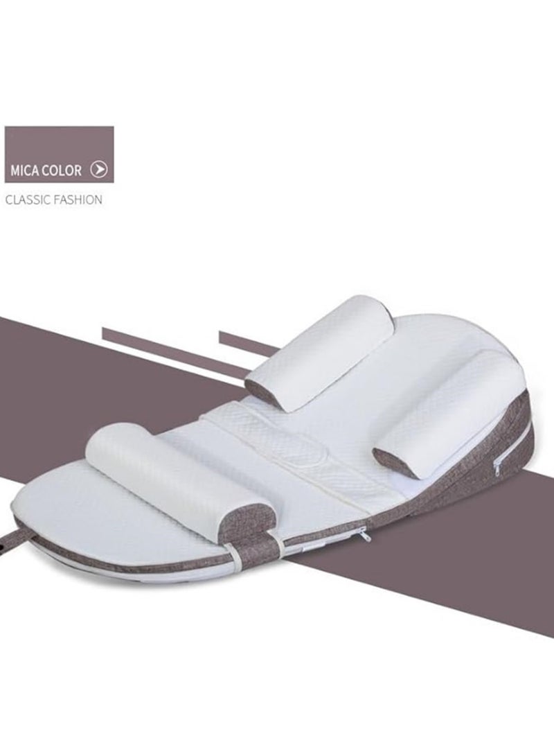 Ultra Soft Baby Lounger Travel Bed Sleeping Nest With Anti Reflux Pillow And Adjustable Height, 0 - 30°  - Image 4