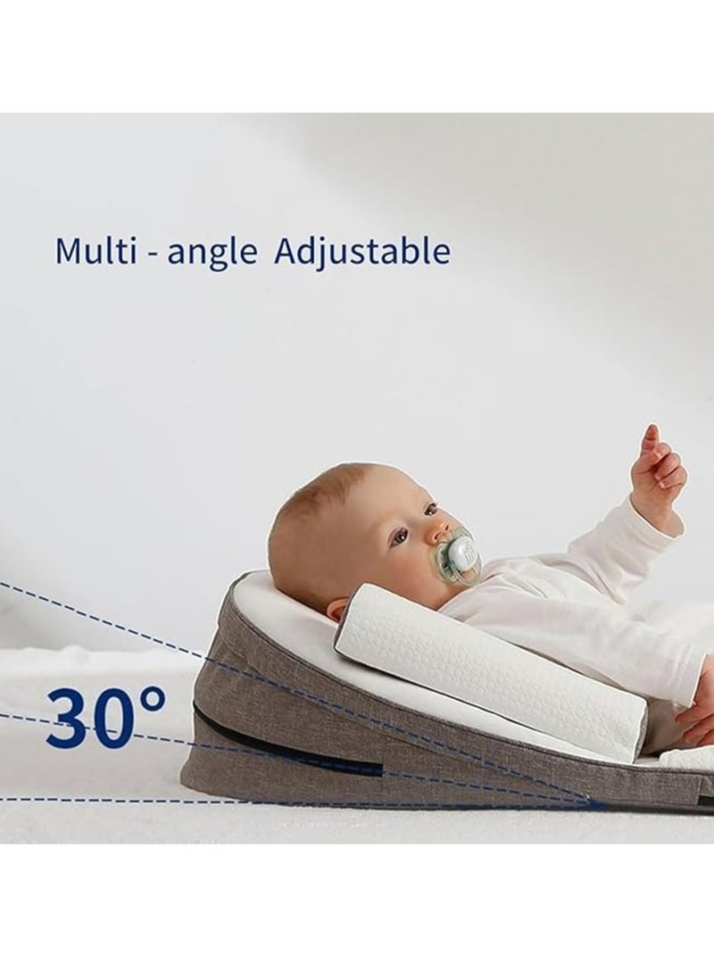 Ultra Soft Baby Lounger Travel Bed Sleeping Nest With Anti Reflux Pillow And Adjustable Height, 0 - 30°  - Image 5