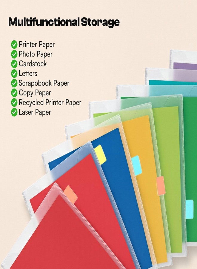 كايدو منظم ورق كايدو مكون من 12 قطعة، لتخزين الورق بحجم 8.5 × 11 بوصة، مجلدات بلاستيكية مع 18 قطعة من علامات الفهرسة اللاصقة، منظم لحمل الطابعة والصور والورق المقوى ومستلزمات سكرابوكينغ - Image 5
