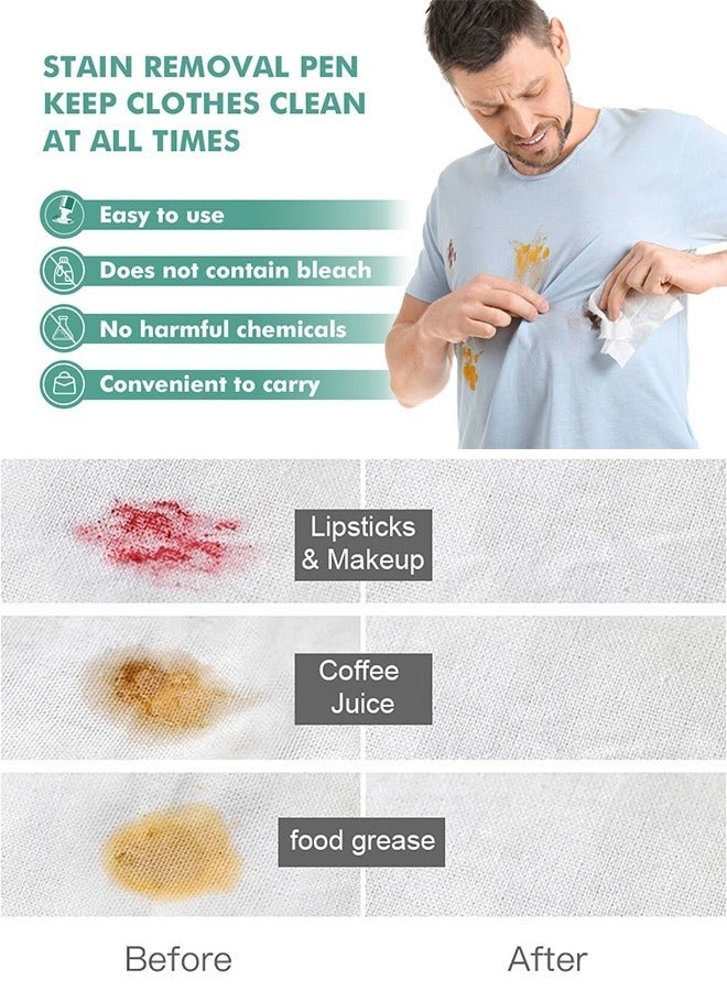 Stain-Away Stain Remover Pen Instant Spot Cleaning Bleach Pen for Clothes Remove Blood Food Drinks Grease Stains Makeup Dirt Ink for Travel Outdoors Essentials - Image 2