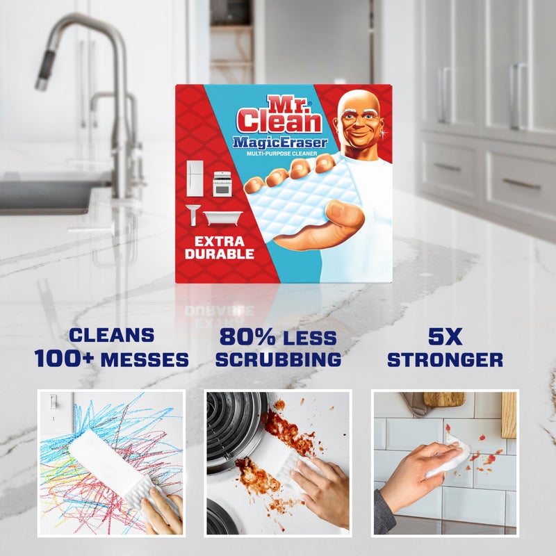 Mr Clean Mr. Clean Magic Eraser Extra Durable, Cleaning Pads with Durafoam, 4 count - Image 2