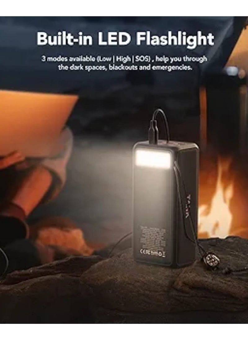 VEGER - Power Bank 50000mAh Large Battery Capacity Multiple Input And Output Built-in LED Flashlight and Large Digital Display and Compass Lanyard For Charging Tablet Cell Phones Digi Cams And Gaming - Image 1
