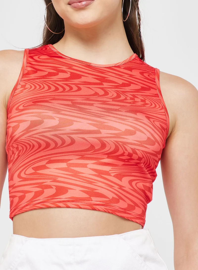 Ginger Printed Crop Top