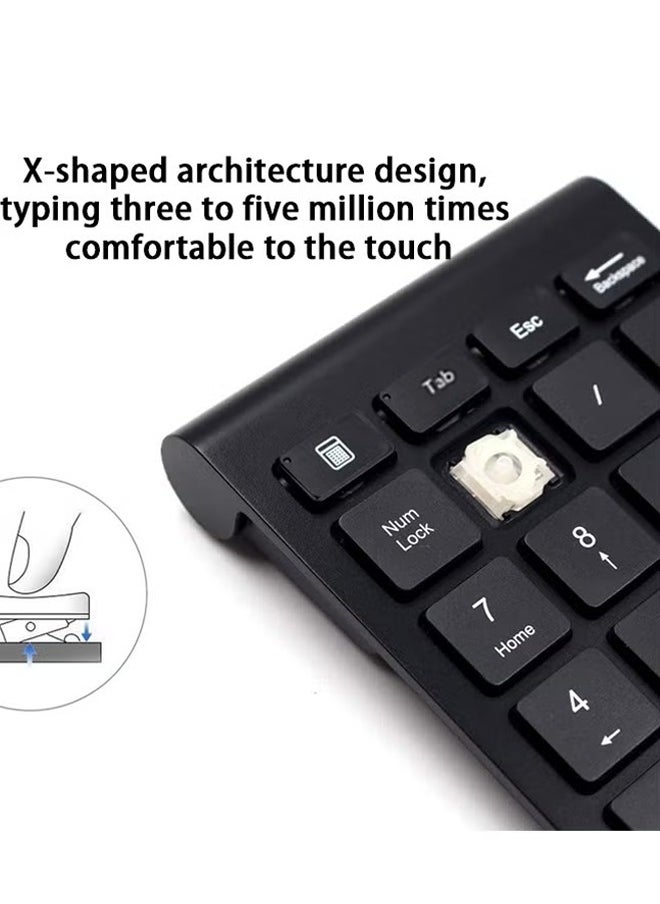 X-level 22 Keys Bluetooth Wireless Number Pad Rechargeable Mini 2.4GHz Numeric Keypad Portable Silent Financial Accounting Numeric Keypad Keyboard Extensions Efficiently Data Entry with Arrow for Laptop Desktop MacBook Pro Air iMac iPhone iPad  - Image 2