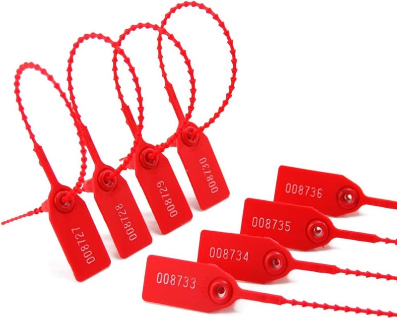 EASY 100 Plastic Tamper Seals, Numbered Zip Ties for Fire Extinguisher Pull Tite Security Tags Disposable Self Locking Signage 250mm (Red) - Image 5