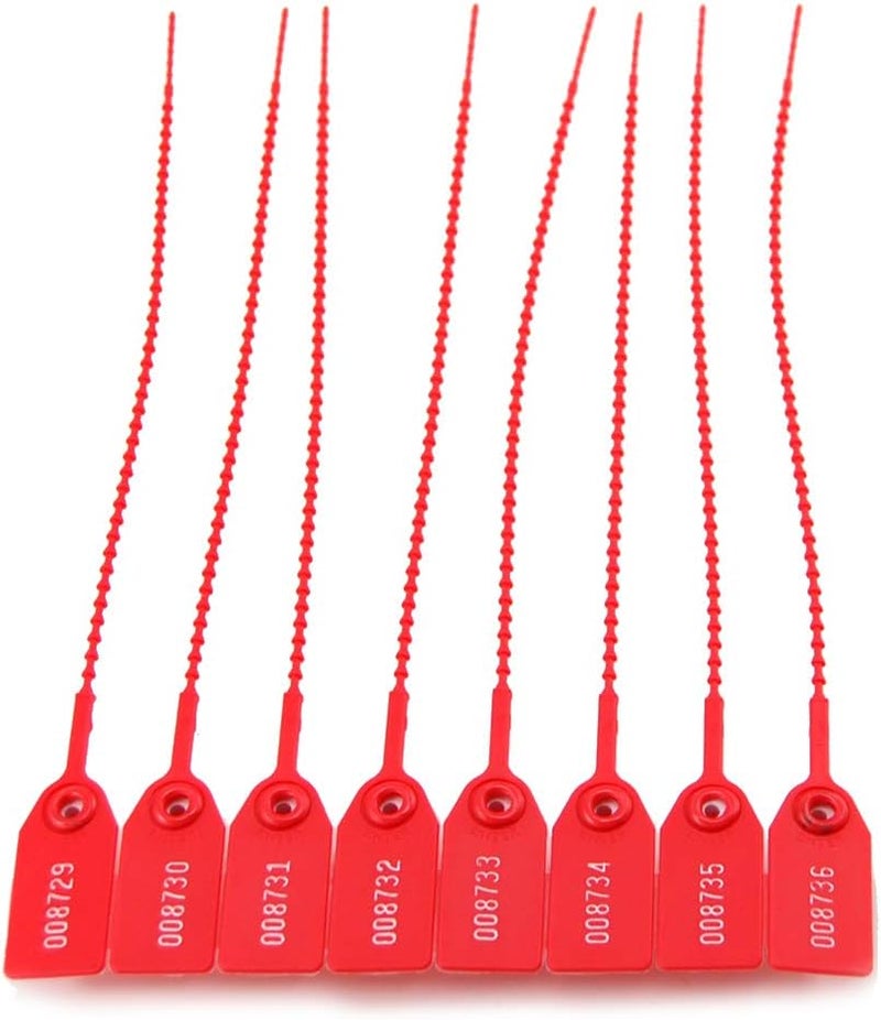 EASY 100 Plastic Tamper Seals, Numbered Zip Ties for Fire Extinguisher Pull Tite Security Tags Disposable Self Locking Signage 250mm (Red) - Image 4