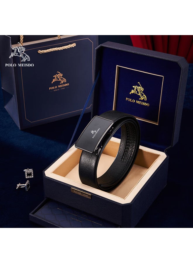 Polomeisdo Men's Leather Belt Men's Automatic Buckle Jd Self-operated Belt Birthday New Year Gift For Boyfriend Husband Father - Image 1