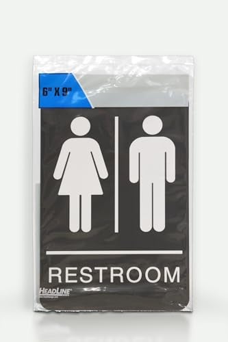 Headline Sign 9006 Women and Men’s Restroom ADA Sign with Grade 2 Braille and Tactile Graphics, 6" x 9", Black/White, Made in USA - Image 5