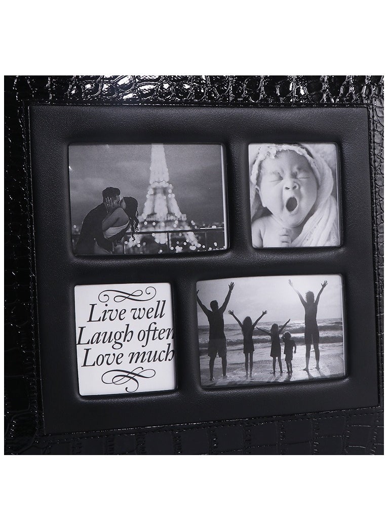 ماركة غير محددة Photo Album 4x6 Holds 500 Photos Black Pages Large Capacity Leather Cover Wedding Family Baby Photo Albums Book Horizontal and Vertical Photos  - Image 1