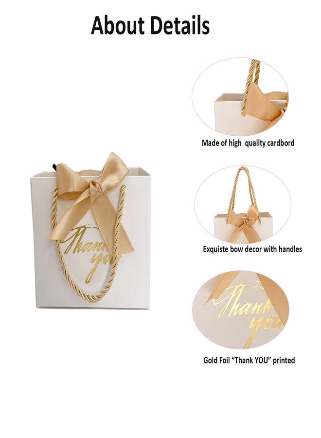 TKSBAG Withe Small Gift Bag, 100 Pack Small Thank You Bag With Handles 5.5x 2.5x4.7 Inches Mini Gift Wrap Bags Bulk for Holiday, Wedding, Baby Shower, Birthday, Bridal Shower - Image 3