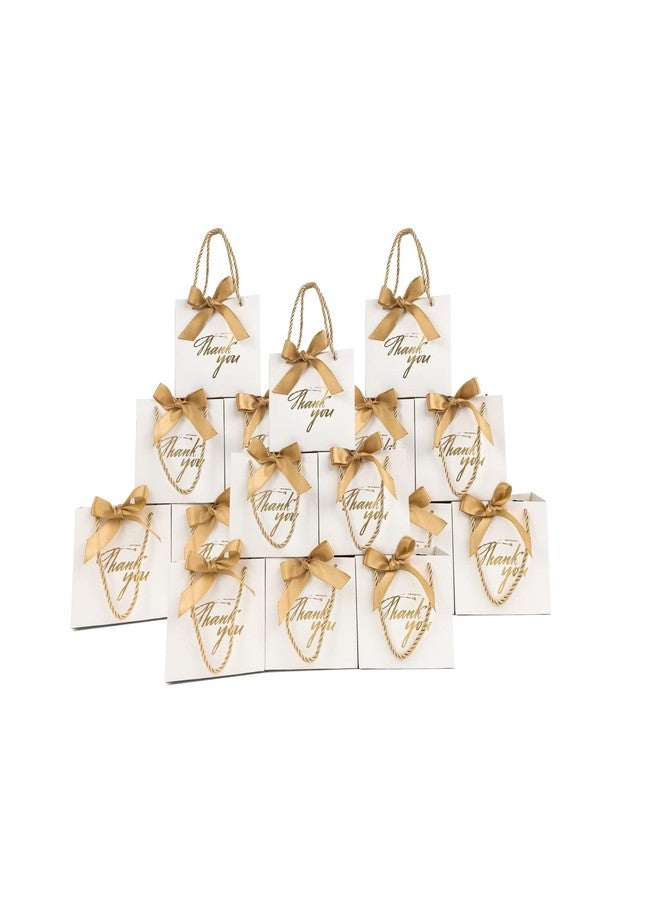 TKSBAG Withe Small Gift Bag, 100 Pack Small Thank You Bag With Handles 5.5x 2.5x4.7 Inches Mini Gift Wrap Bags Bulk for Holiday, Wedding, Baby Shower, Birthday, Bridal Shower - Image 1