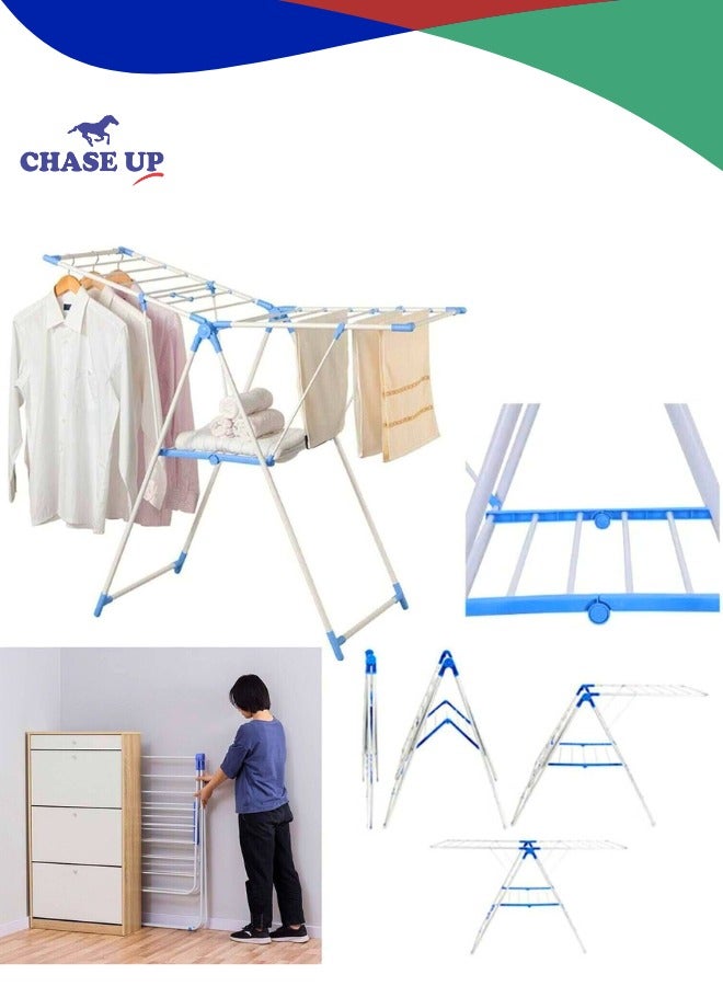 تشيس اب Foldable Stainless Steel Clothes Drying Stand | Heavy Duty Cloth Drying Rack | Indoor Outdoor Clothes Dryer rack | Laundry Stand  - Image 1