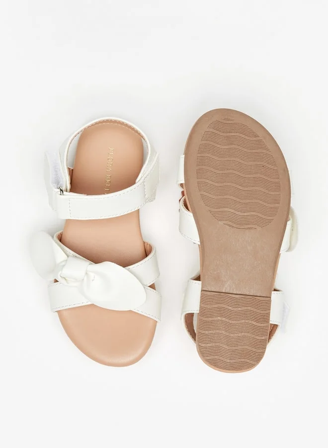 Flora Bella By Shoexpress Girl's Bow Detail Sandals With Hook And Loop Closure Ramadan Collection