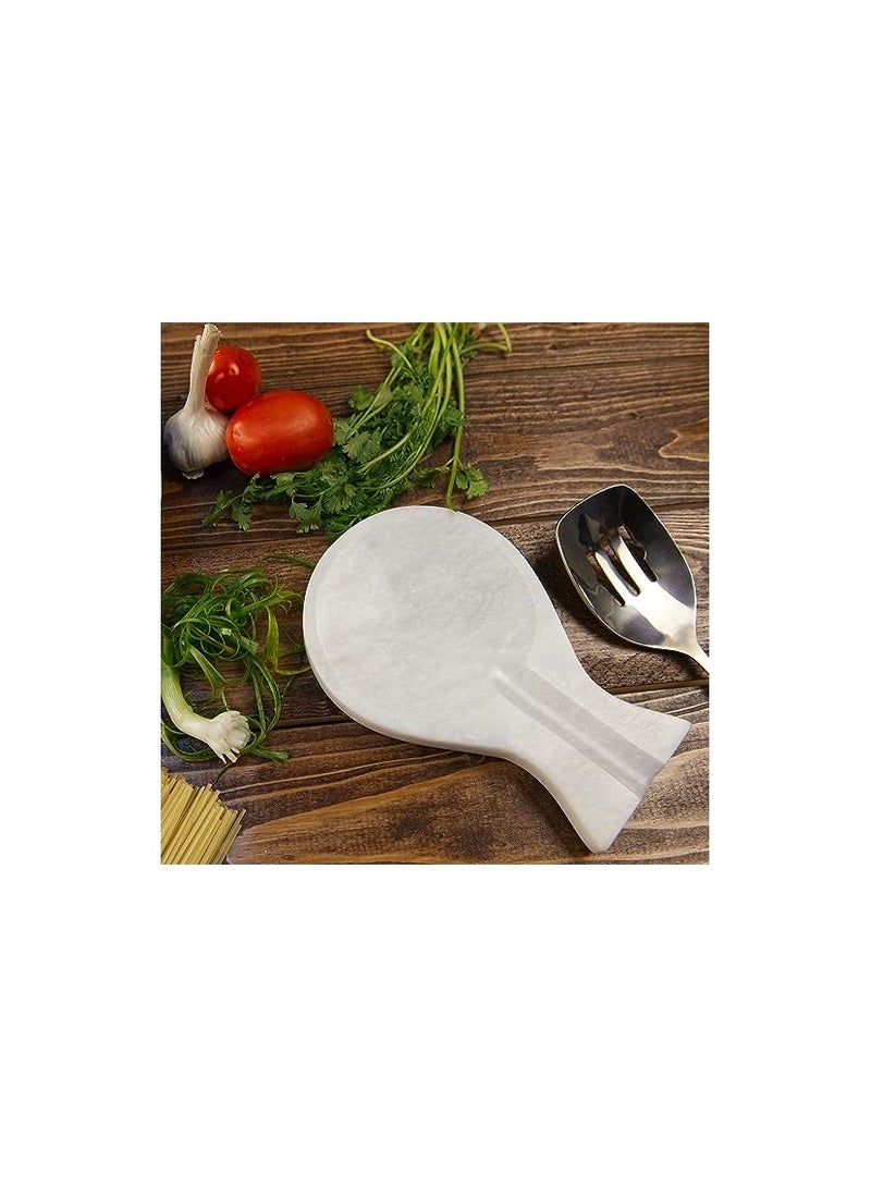 RADICALn Handmade White Marble Spoon Rest – Large Utensils Organizer, Kitchen Storage Accessory for Cooking Tools  - Image 5