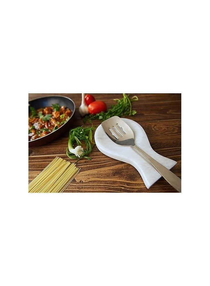 RADICALn Handmade White Marble Spoon Rest – Large Utensils Organizer, Kitchen Storage Accessory for Cooking Tools  - Image 3