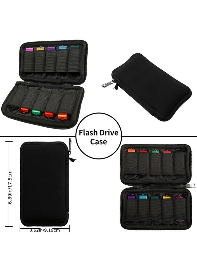 10 Slot USB Flash Drive Organizer Case Labeled Compartments Handle Portable Durable Storage - Image 2