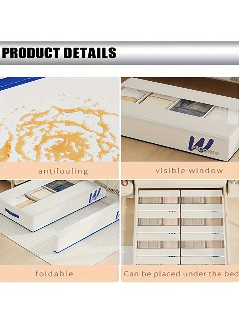 XiuWoo Reinforced Foldable Extra Large Capacity Storage Containers and Organizer, Blanket Storage Bags, Under Bed Storage Organizer, Clothes Storage Bin, Underwear Drawer Organize with Clear Window  - Image 3