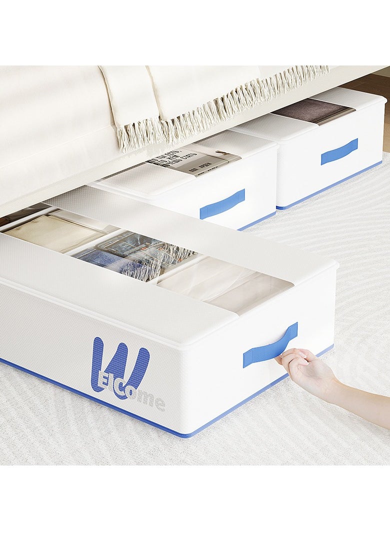 XiuWoo Reinforced Foldable Extra Large Capacity Storage Containers and Organizer, Blanket Storage Bags, Under Bed Storage Organizer, Clothes Storage Bin, Underwear Drawer Organize with Clear Window  - Image 5