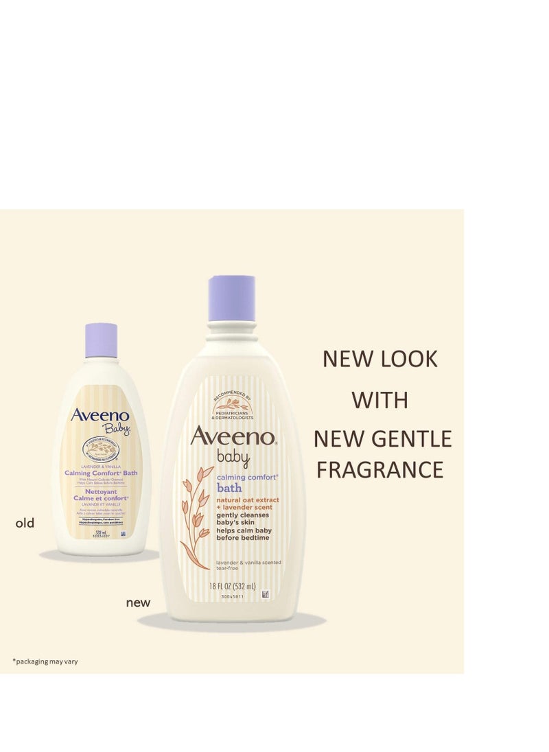 Aveeno Baby Aveeno Baby Calming Comfort Bath & Wash with Relaxing Lavender & Vanilla Scents & Natural Oat Extract, Hypoallergenic & Tear-Free Formula, Paraben-, Phthalate- & Soap-Free, 8 fl. Oz  - Image 2