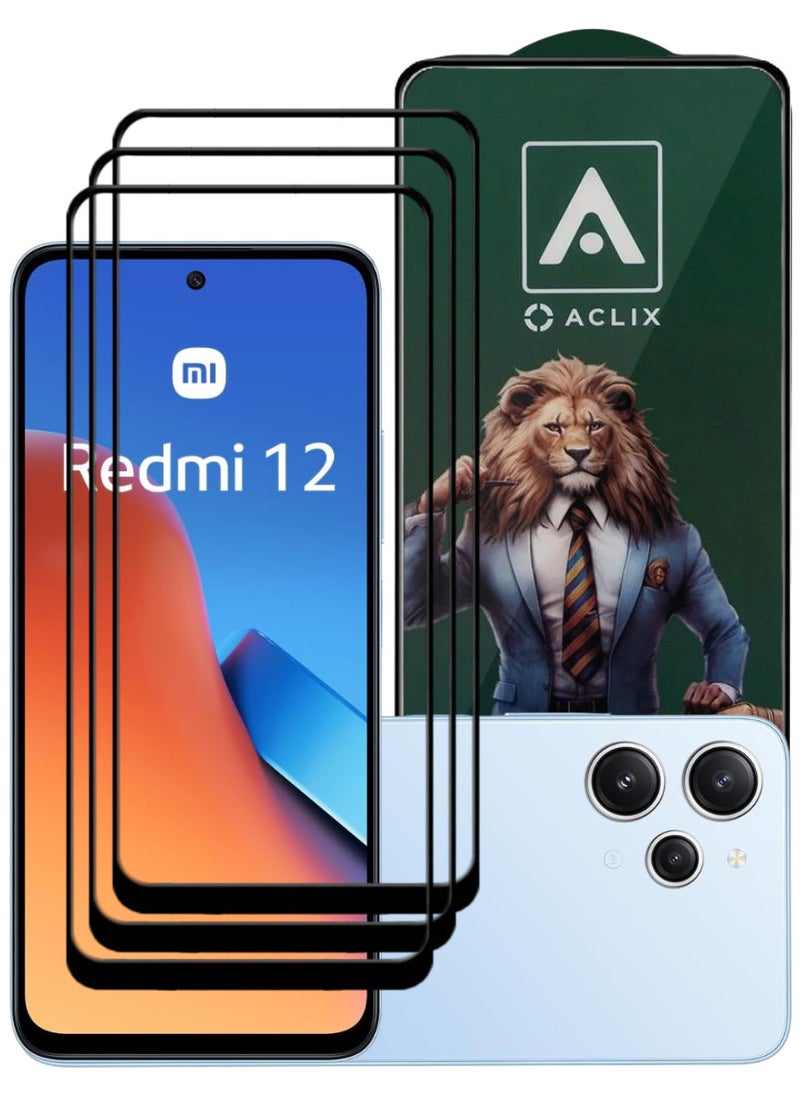 ACLIX 3 Pieces Antistatic ESD Dustproof Premium Quality High Definition Tempered Glass Screen Protector Designed For Xiaomi Redmi 12 - Image 1