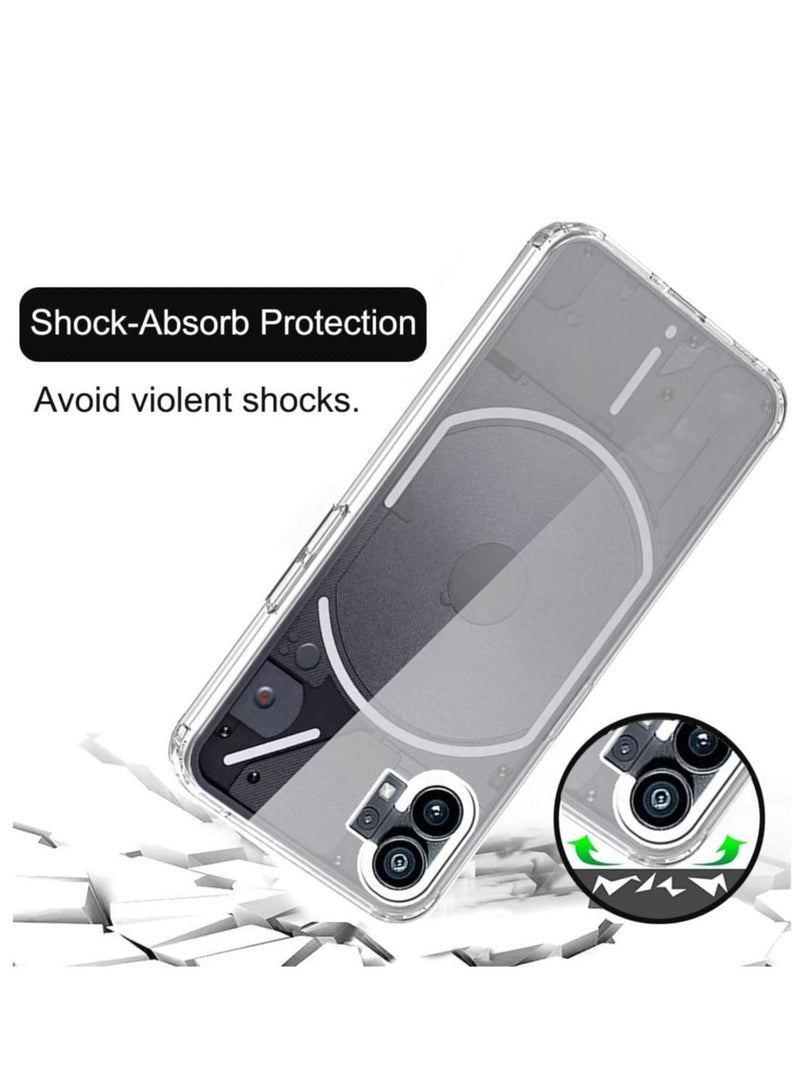 ELTRAZONE Nothing Phone 1 Case with 2 Pack Tempered Glass Screen Protector, Crystal Clear TPU Silicone Case with Airbag Corners, Drop Protection Cover For Nothing Phone 1 - Image 5