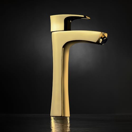 Hindware Italian Collection F520002PGD Avior Gold Pillar Cock Tall | Made of Brass | Chrome Polish Finish | PVD Coating | 12-Year Manufacturer Warranty - Image 1