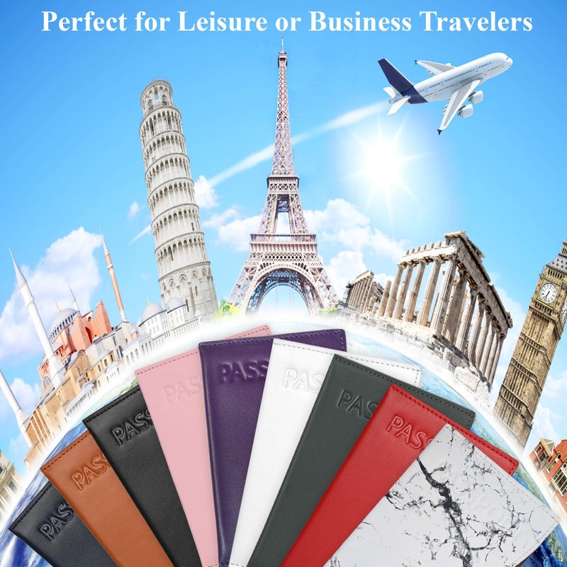 Alban RFID Passport Holder Women Men RFID Blocking Travel Passport Wallet Case Genuine Leather Passport Cover porta pasaporte - Image 5