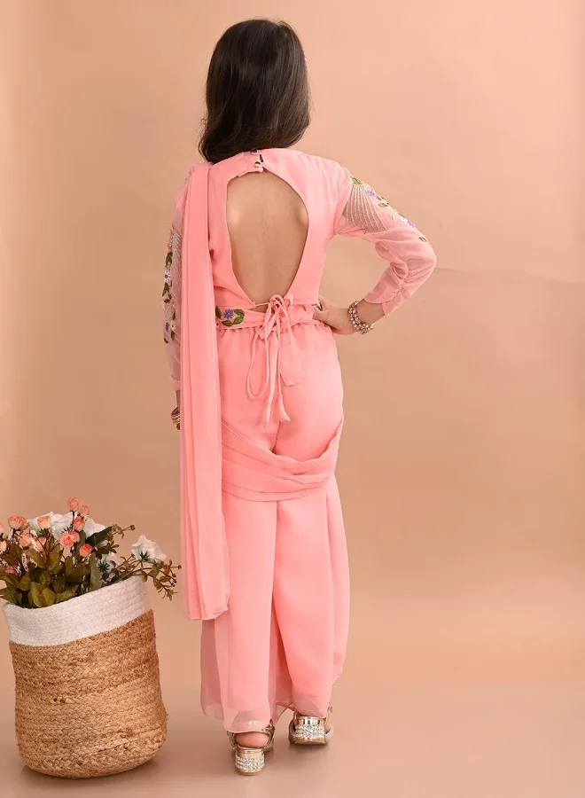 LILPICKS Designer Top Palazzo with Attached Dupatta