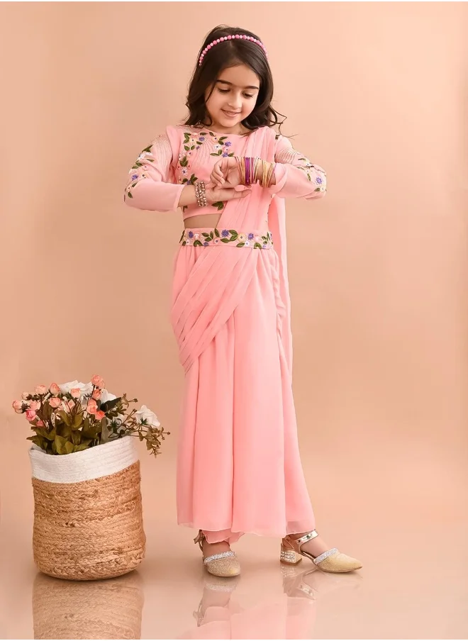 LILPICKS Designer Top Palazzo with Attached Dupatta