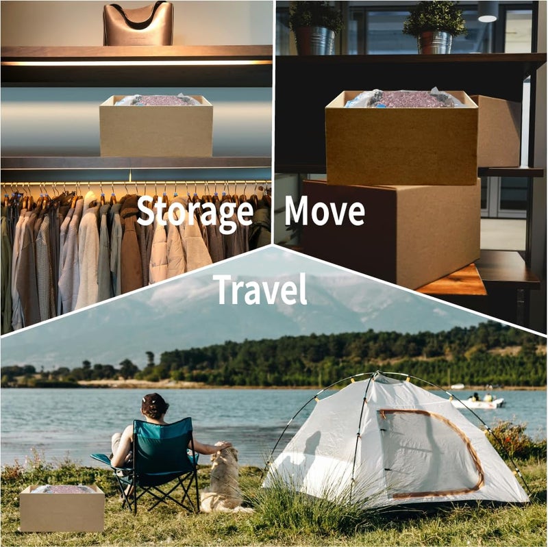 GIGAORNIS 7 Pack Large Space Saver Vacuum Storage Bags for Clothing Travel, Vacuum Seal Compression Bags for Clothes, Packing, Luggage, Blankets, Comforters and Pillows, Hand Pump Included - Image 2