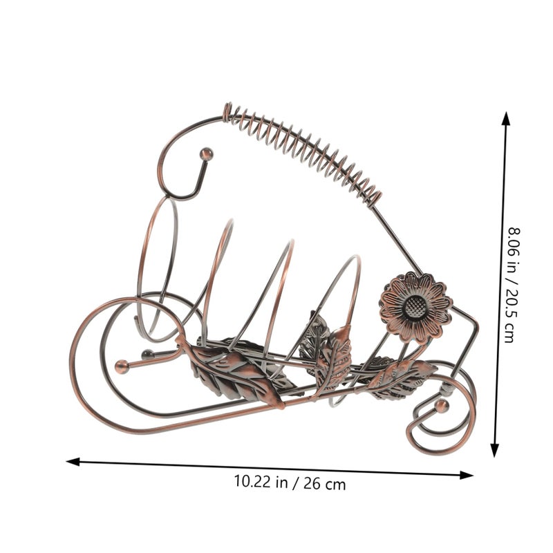 Bronze Iron Grape Leaf Wine Bottle Rack For Home Bar Living Room Dining Decor - Image 3