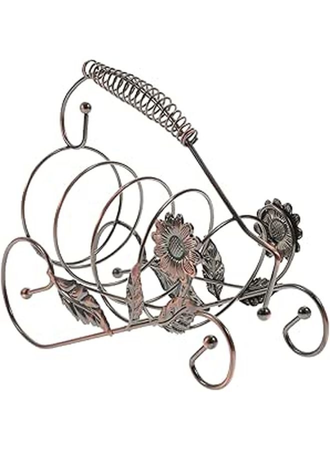 Bronze Iron Grape Leaf Wine Bottle Rack For Home Bar Living Room Dining Decor - Image 1
