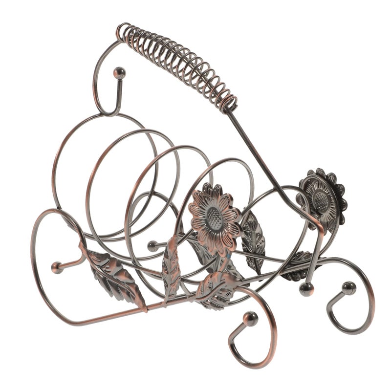 Bronze Iron Grape Leaf Wine Bottle Rack For Home Bar Living Room Dining Decor - Image 2