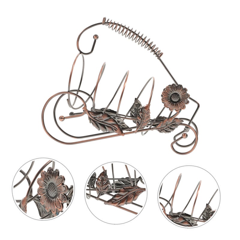 Bronze Iron Grape Leaf Wine Bottle Rack For Home Bar Living Room Dining Decor - Image 5