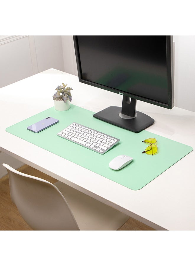 Extra Large Computer Desk Mat Waterproof Leather Mouse Pad Logo Customizable Dining Table Placemat Digital Pattern-Color:80*40cm-Pattern:Double-sided = Gray + Dark Green  - Image 3