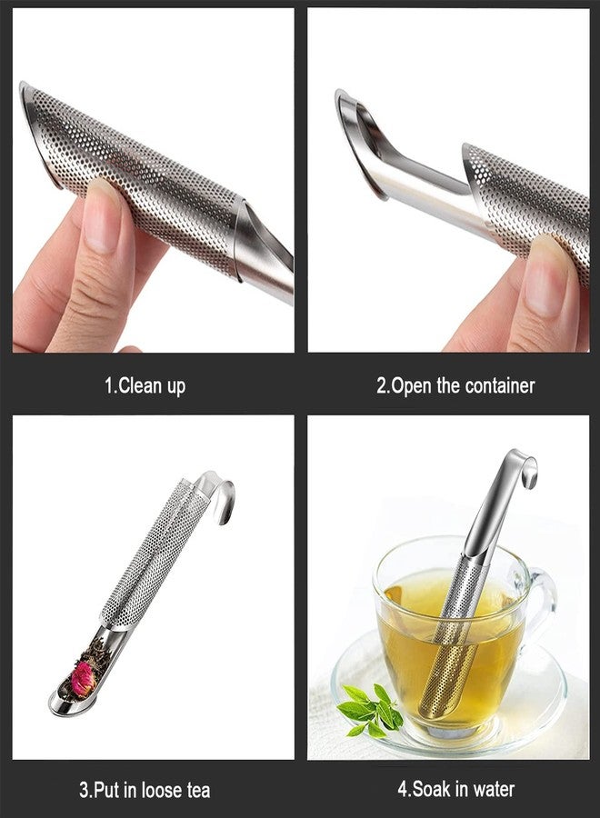 ACEBON Tea Strainers for Loose Tea, 2 PCS Stainless Steel Tea Infuser, Loose Leaf Tea Steeper, Long-handle Tea Filters for Tea, Coffee, Seasonings, Spices, Gifts for Mother Father - Image 4