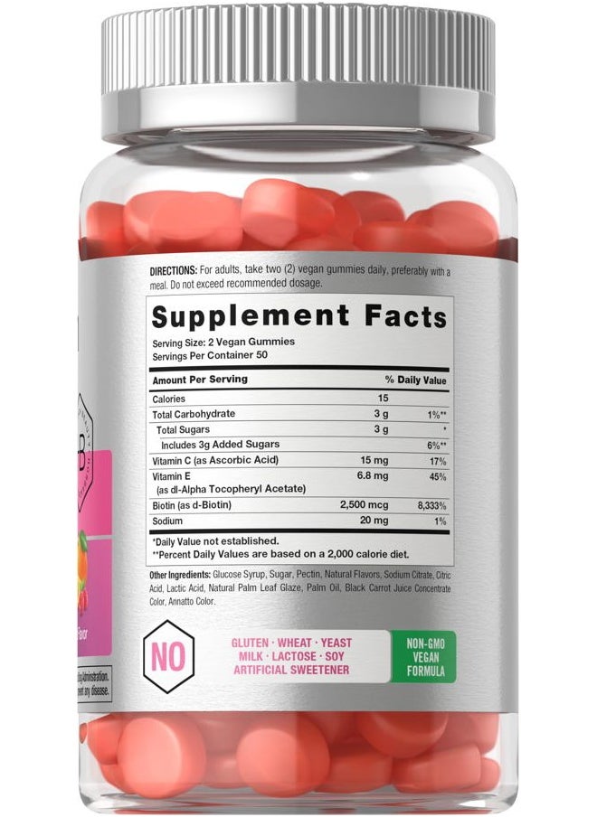 Horbäach - Hair Skin and Nails Gummies | 100 Count | with Biotin | Fruit Flavored Vitamins | Non-GMO, Gluten Free Supplement - Image 1