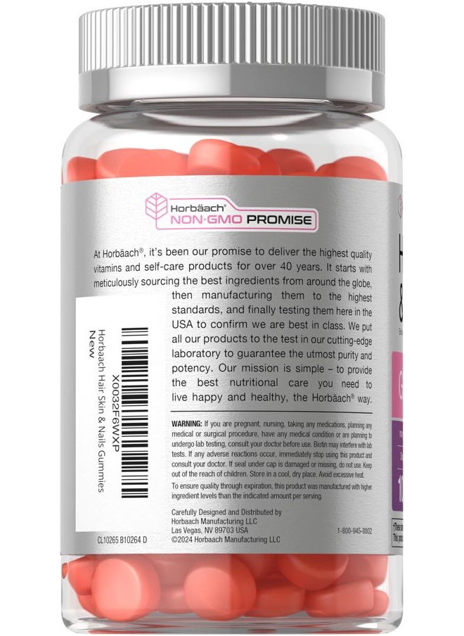 Horbäach - Hair Skin and Nails Gummies | 100 Count | with Biotin | Fruit Flavored Vitamins | Non-GMO, Gluten Free Supplement - Image 1